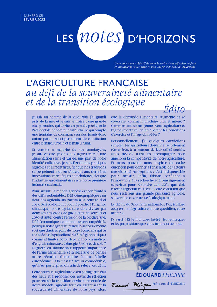 N°5 : L'agriculture française au défi de la souveraineté alimentaire et de la transition écologique 