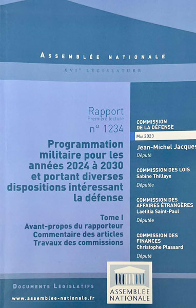 Rapport n°1234 Programmation militaire 2024 à 2030
