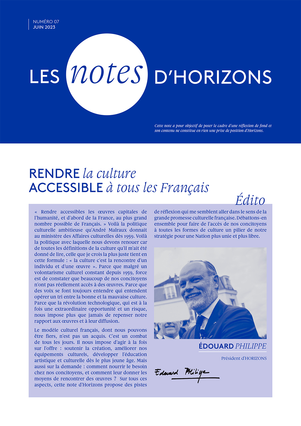 N°7 : Rendre la Culture accessible à tous les français