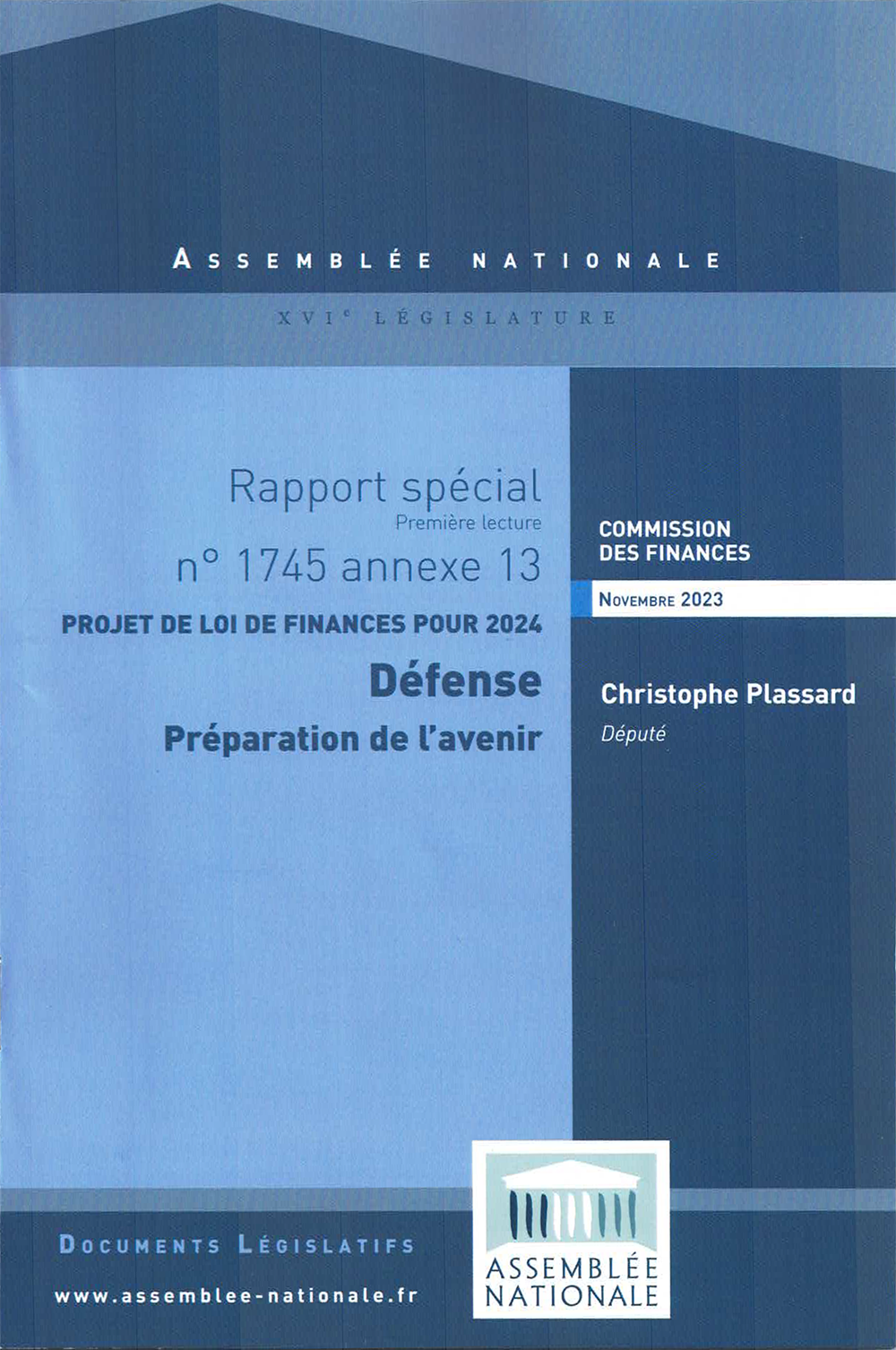 Rapport spécial Défense Préparation de l'avenir n°1745 annexe 13